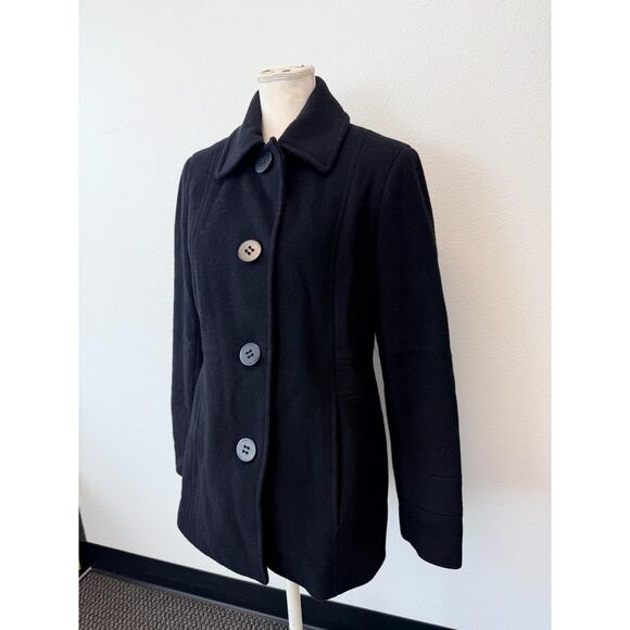 Calvin Klein Coat Women's Size 6 Black Button-Up Long Sleeve Tailored Fit - Picture 3 of 7